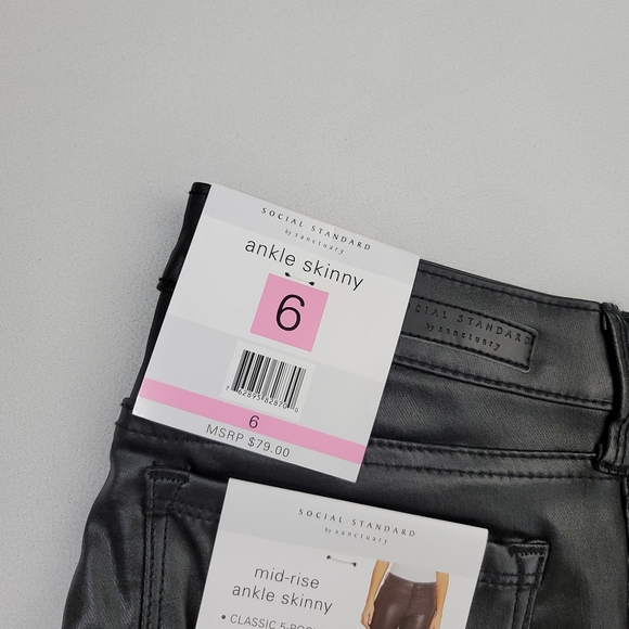 Social Standard By Sanctuary Ankle Skinny Coated Pants Sz 6 - Picture 2 of 13